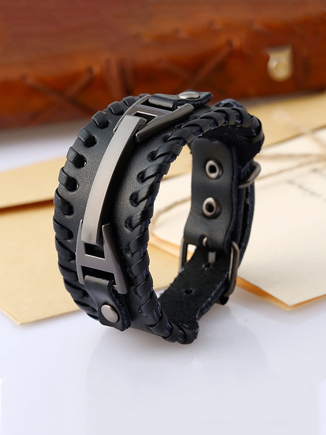 Leather Trend Wrap Bracelet with Stitch Design - Voylla - 3091183